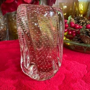 Flavio Poli Bullicante Vase Murano Glass Vase Mid Century Controlled Bubble